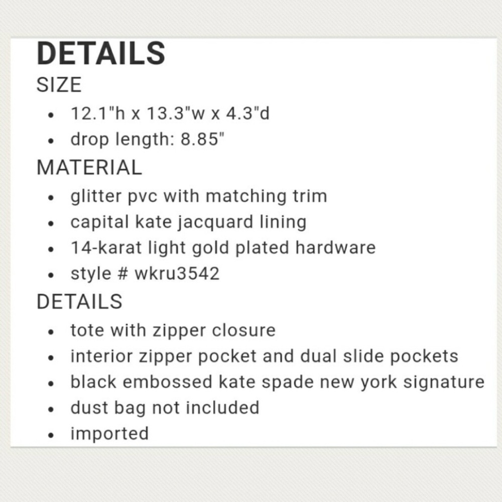 ❗️SOLD❗️Kate Spade Mavis Street Rose Gold Glitter - Picture 7 of 8